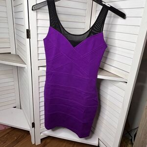 Express Women's Sleeveless Curved Bandage Bodycon Dress‎ Purple Size XS NWOT